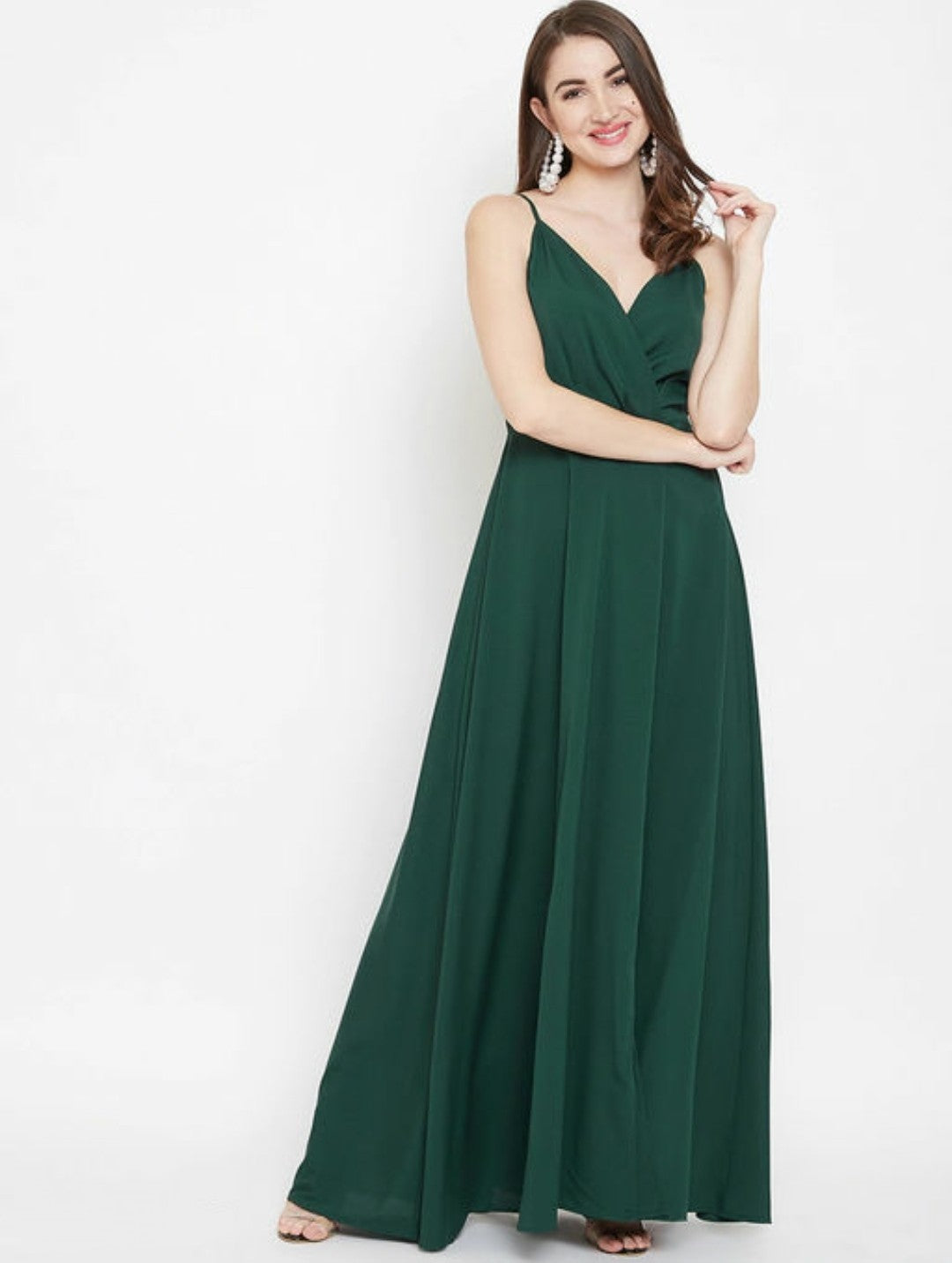 Green Modern Party Wear Plain Green-black Long One Piece Dress at Best  Price in Ghaziabad | S Traders